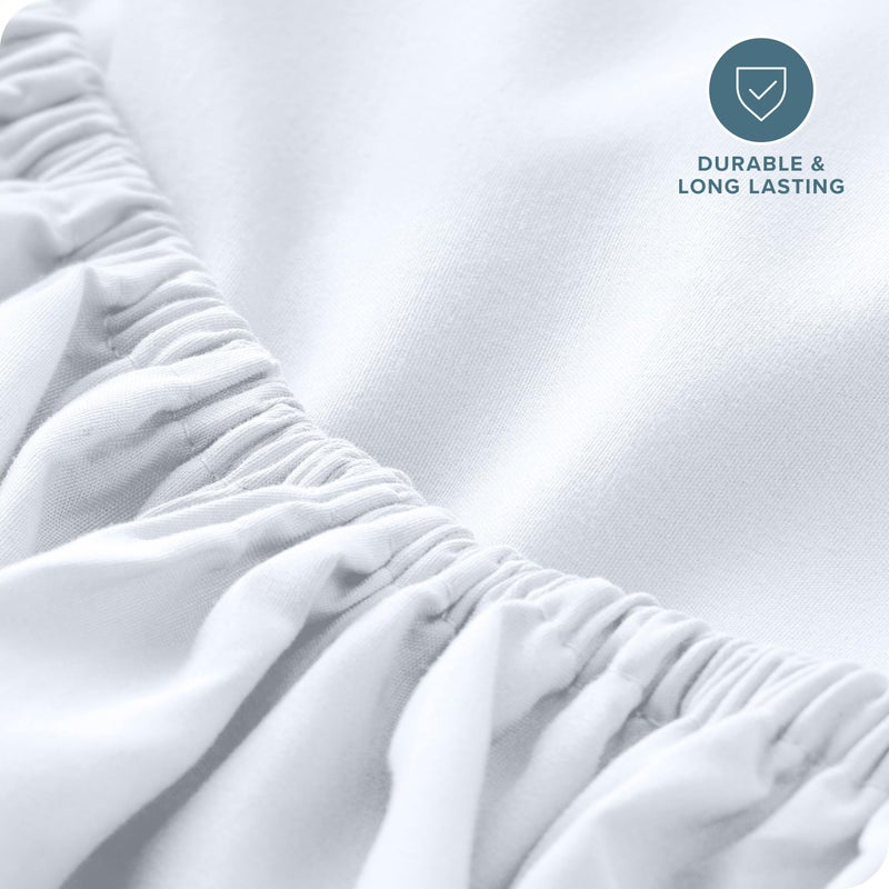 Bare Home Fitted Bottom Sheet Twin XXL Size - Premium 1800 Microfiber - Ultra-Soft Hotel Luxury - Deep Pocket - Durable and Long Lasting - Fitted Sheet (Twin XXL, White) - Image 5